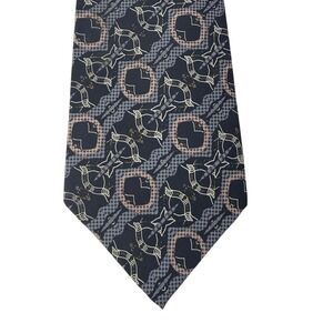 The House Of Stuart Mens Silk Necktie Abstract Art Deco Business Tie Black Pink